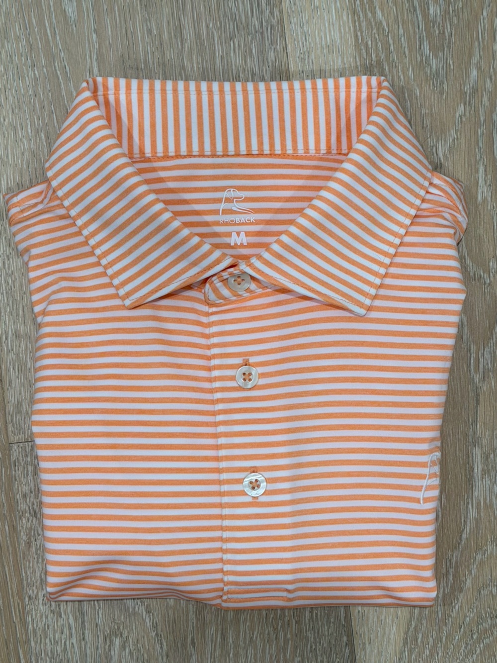 Rhoback Polo Shirt - Birdie Stripe Orange